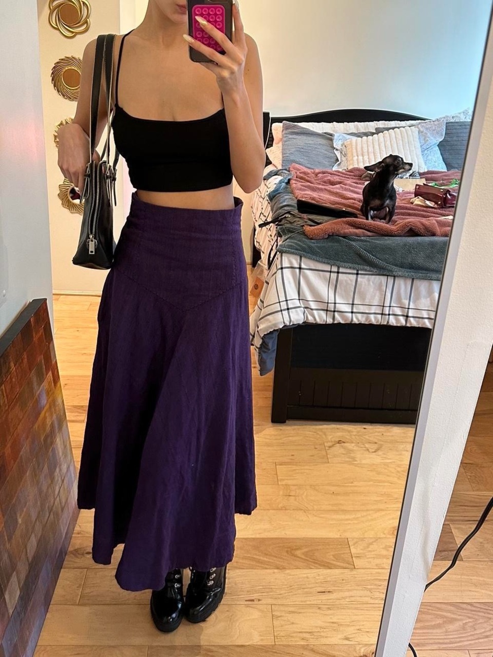 Women's Purple A-Line Maxi Skirt